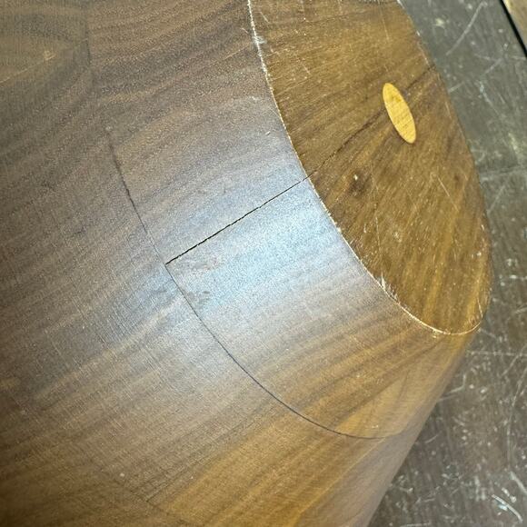 Vintage Solid Burl Walnut Serving Decorative Bowl Billings Missouri - Picture 7 of 10